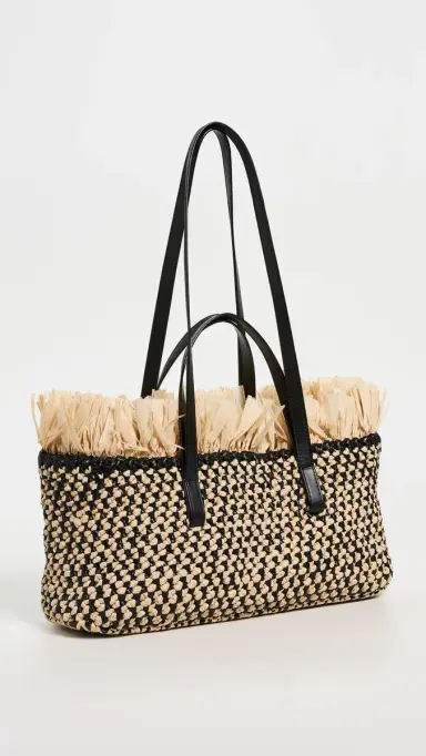 Ulla Johnson Lali Small East-West Tote Noir Natural One Size | Thumbnail 4 Ulla Johnson Lali Small East-West Tote Noir Natural One Size | Thumbnail 4