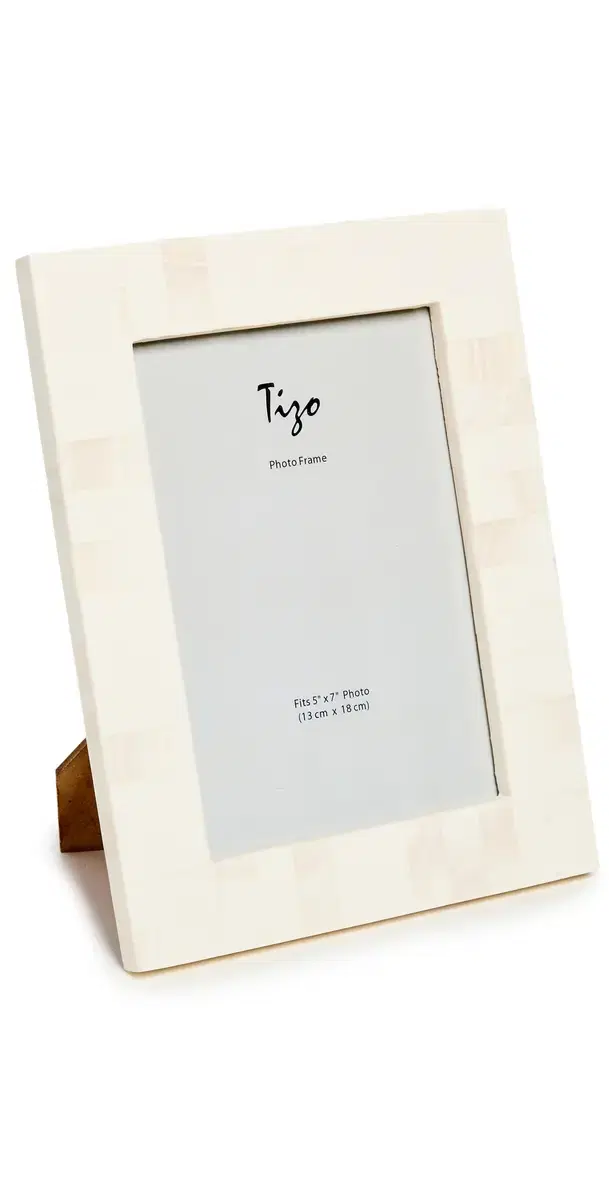 Tizo Design Resin Block Frame White 5x7 Bone Resin One Size