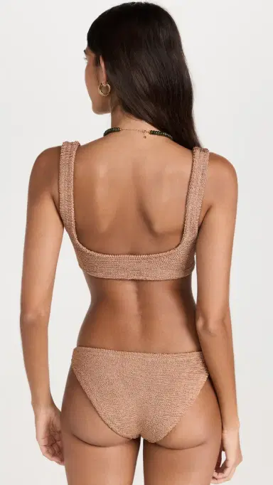 Hunza G Xandra Bikini Set Metallic Cocoa One Size | Thumbnail 3