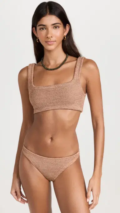 Hunza G Xandra Bikini Set Metallic Cocoa One Size | Thumbnail 5