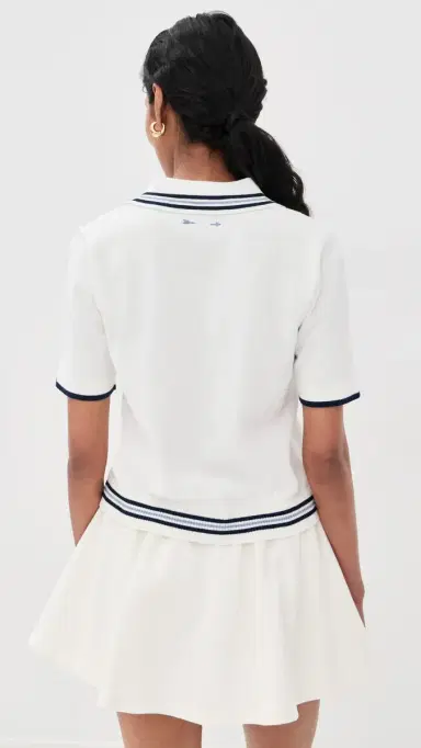 The Upside Archie Collared Knit Polo White | Thumbnail 3 The Upside Archie Collared Knit Polo White | Thumbnail 3