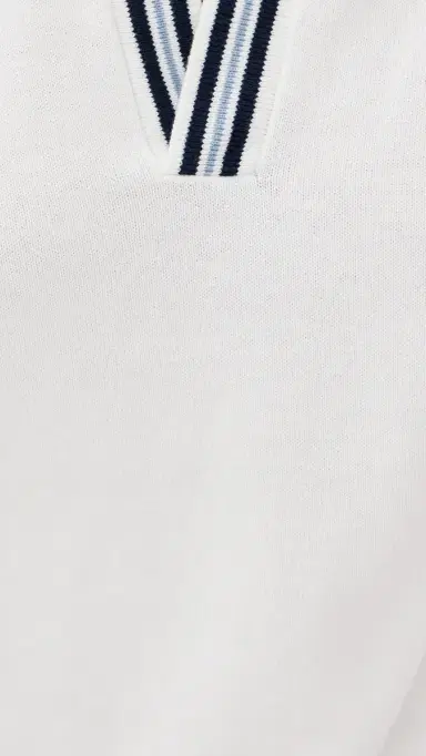 The Upside Archie Collared Knit Polo White | Thumbnail 6 The Upside Archie Collared Knit Polo White | Thumbnail 6