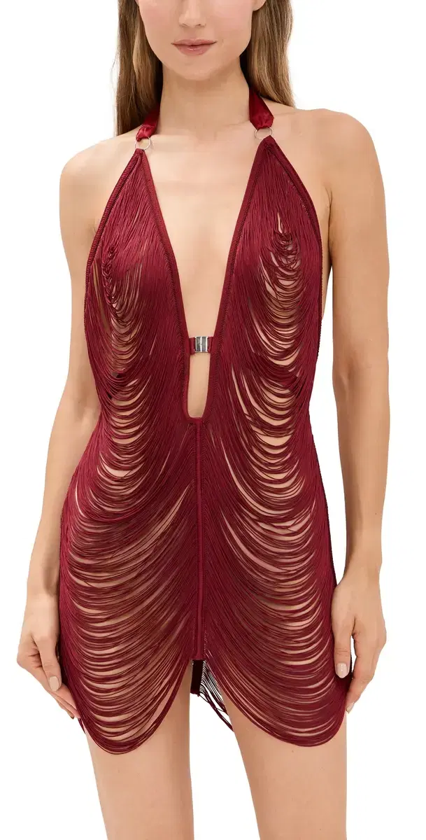 Fringe Benefits Slip Dress Ruby