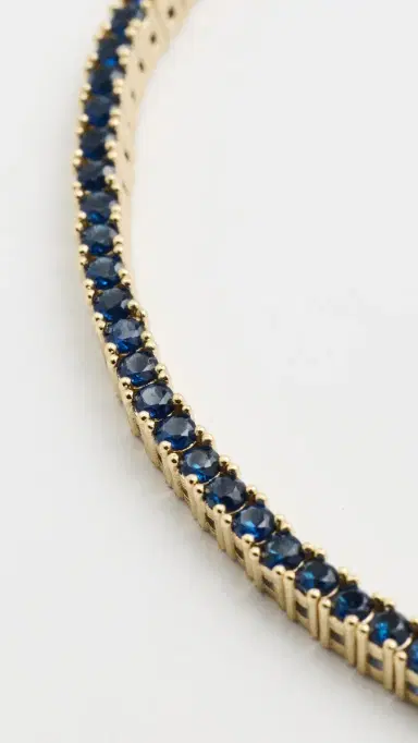 Alexa Leigh Navy Crystal Tennis Bracelet Yellow Gold One Size | Thumbnail 4