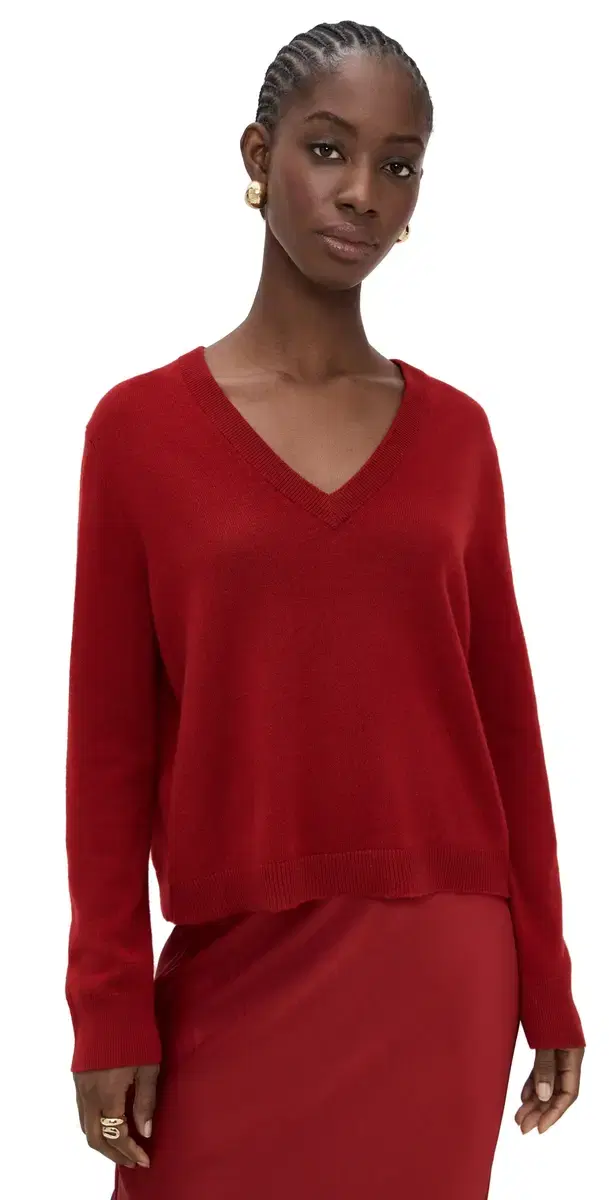 Flynn Cashmere Pullover Crimson