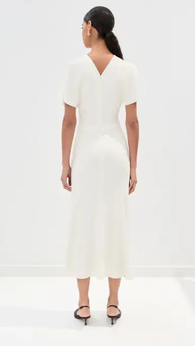 Victoria Beckham Bela Midi Dress  (Bright) | Thumbnail 3