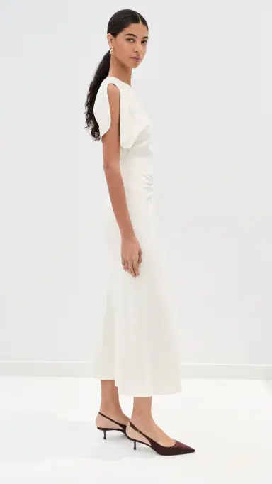 Victoria Beckham Bela Midi Dress  (Bright) | Thumbnail 4