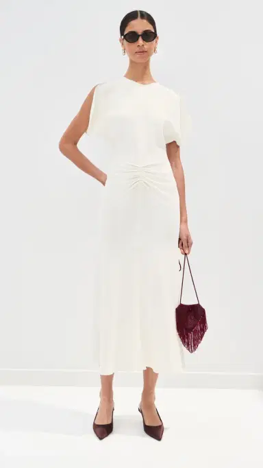 Victoria Beckham Bela Midi Dress  (Bright) | Thumbnail 5