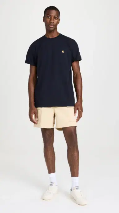 Carhartt WIP Short Sleeve Chase T-Shirt Dark Navy/Gold | Thumbnail 5