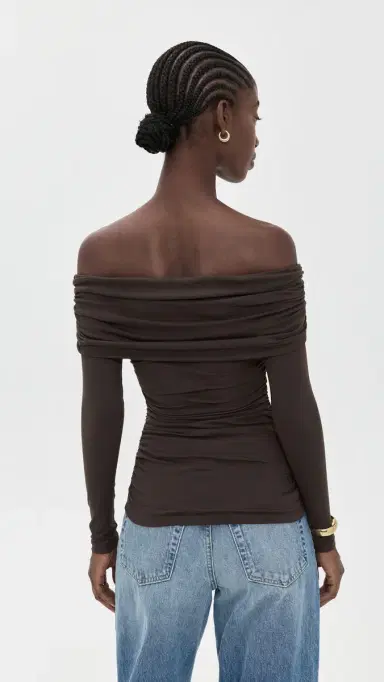 susana monaco Off Shoulder Gathered Top Java L | Thumbnail 3 susana monaco Off Shoulder Gathered Top Java L | Thumbnail 3