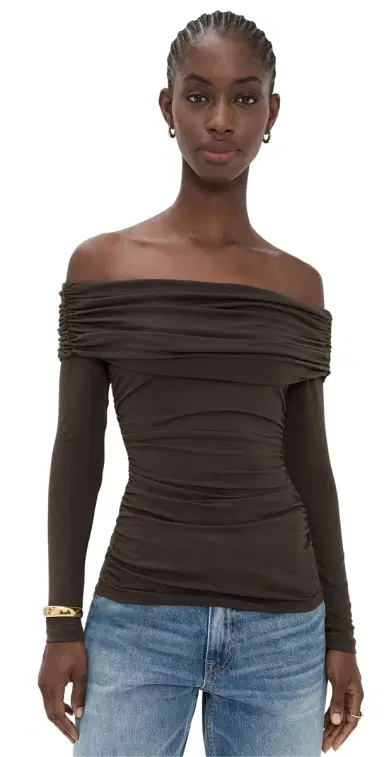 susana monaco Off Shoulder Gathered Top Java L | Thumbnail 1 susana monaco Off Shoulder Gathered Top Java L | Thumbnail 1