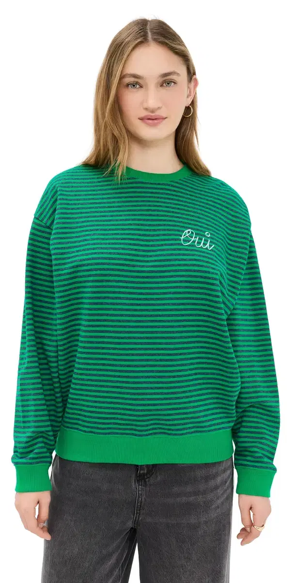 Oversized triped weatshirt Green/Charcoal Oversized triped weatshirt Green/Charcoal