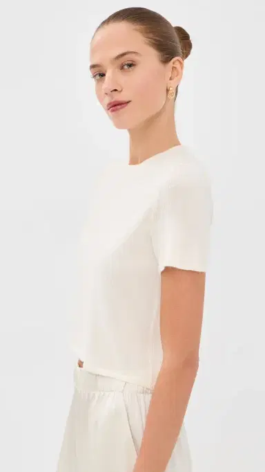 Sablyn Charleston Relaxed Crewneck Cashmere Tee Gardenia L | Thumbnail 4