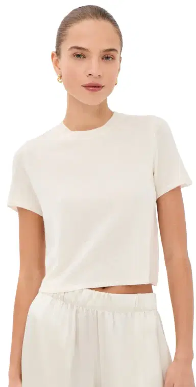 Sablyn Charleston Relaxed Crewneck Cashmere Tee Gardenia L | Thumbnail 1