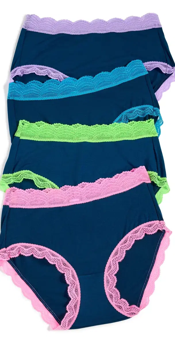 Stripe & Stare High Rise Knickers 4 Pack idnight Neon
