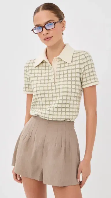 The Elder Statesman Ida Checkered Cashmere Polo oss Check | Thumbnail 2 The Elder Statesman Ida Checkered Cashmere Polo oss Check | Thumbnail 2