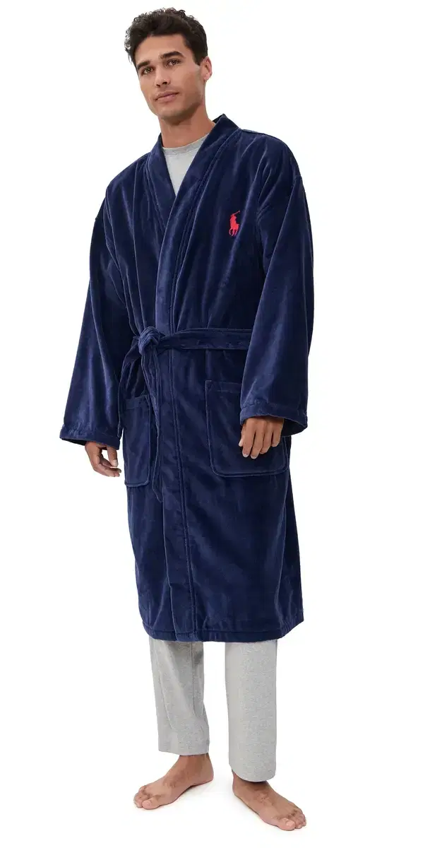 Polo Ralph Lauren Underwear Terry Velour Robe Cruise Navy