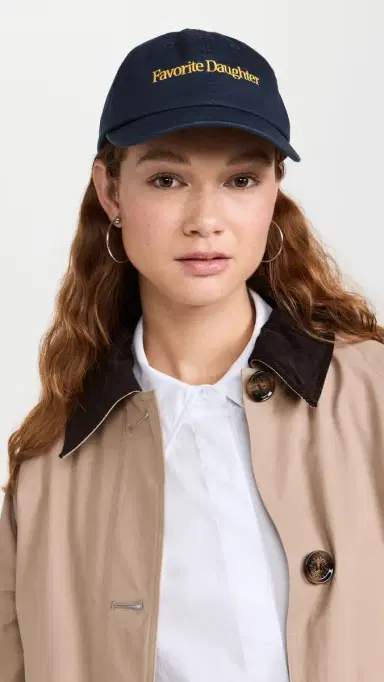 Favorite Daughter Classic Logo Baseball Cap Navy/Yellow One Size | Thumbnail 3 Favorite Daughter Classic Logo Baseball Cap Navy/Yellow One Size | Thumbnail 3