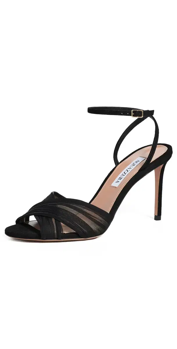 Aquazzura Voile 85 Sandals Black