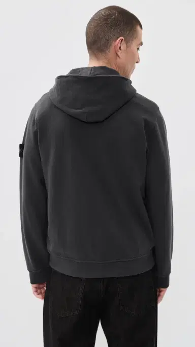 Stone Island Malfile Cotton Zip Hoodie Charcoal | Thumbnail 3 Stone Island Malfile Cotton Zip Hoodie Charcoal | Thumbnail 3
