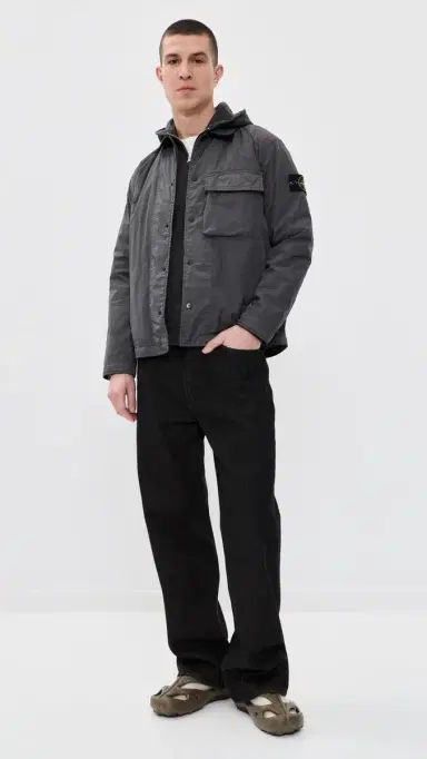 Stone Island Malfile Cotton Zip Hoodie Charcoal | Thumbnail 5 Stone Island Malfile Cotton Zip Hoodie Charcoal | Thumbnail 5