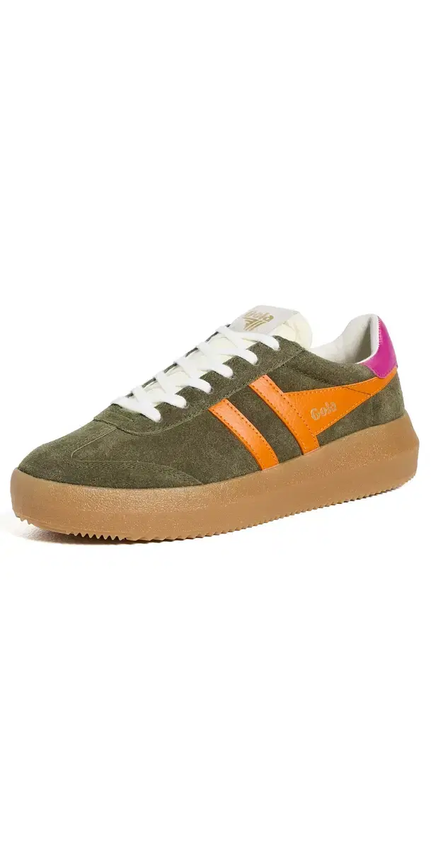 Gola Athena Sneakers Khaki/Clementine/Fuchsia