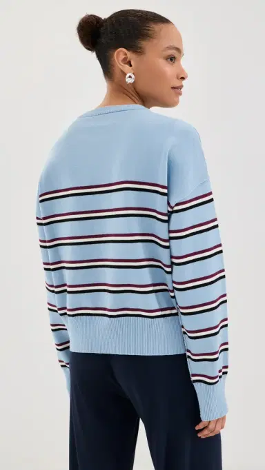 LE BOP Striped Boxy Pullover ight Blue Stripe | Thumbnail 3