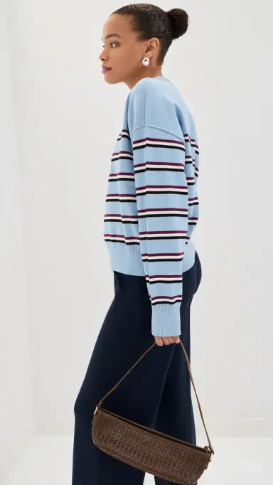 LE BOP Striped Boxy Pullover ight Blue Stripe | Thumbnail 4