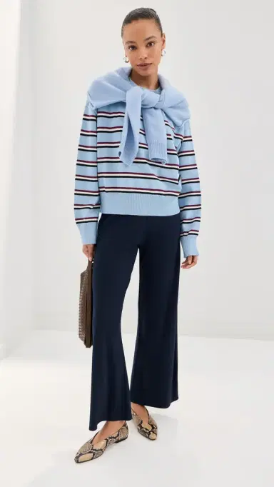 LE BOP Striped Boxy Pullover ight Blue Stripe | Thumbnail 5