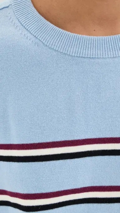 LE BOP Striped Boxy Pullover ight Blue Stripe | Thumbnail 6