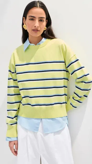 LE BOP Striped Boxy Pullover unglow Stripe | Thumbnail 2 LE BOP Striped Boxy Pullover unglow Stripe | Thumbnail 2