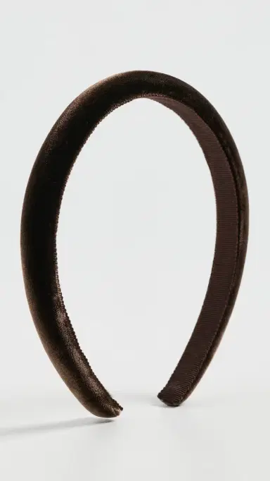 Jennifer Behr Tiana Velvet Headband Chocolate One Size | Thumbnail 2