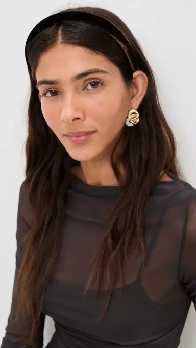 Jennifer Behr Tiana Velvet Headband Chocolate One Size | Thumbnail 3
