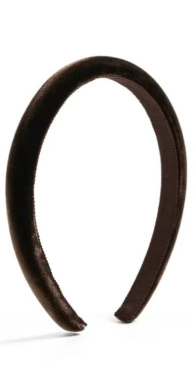 Jennifer Behr Tiana Velvet Headband Chocolate One Size | Thumbnail 1
