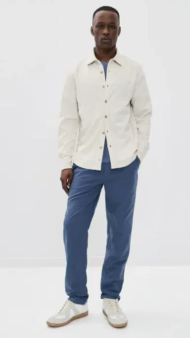 Marine Layer Pacifica Stretch Shirt Oatmeal Heather | Thumbnail 5 Marine Layer Pacifica Stretch Shirt Oatmeal Heather | Thumbnail 5