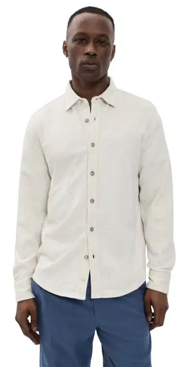 Marine Layer Pacifica Stretch Shirt Oatmeal Heather | Thumbnail 1 Marine Layer Pacifica Stretch Shirt Oatmeal Heather | Thumbnail 1