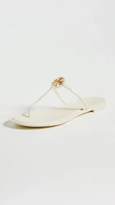 Tory Burch Mini Miller Jelly Sandals Ivory/Gold 9 | Thumbnail 2