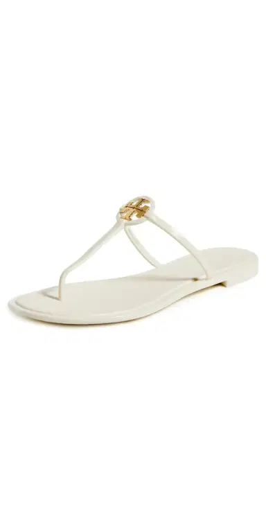 Tory Burch Mini Miller Jelly Sandals Ivory/Gold 9 | Thumbnail 1