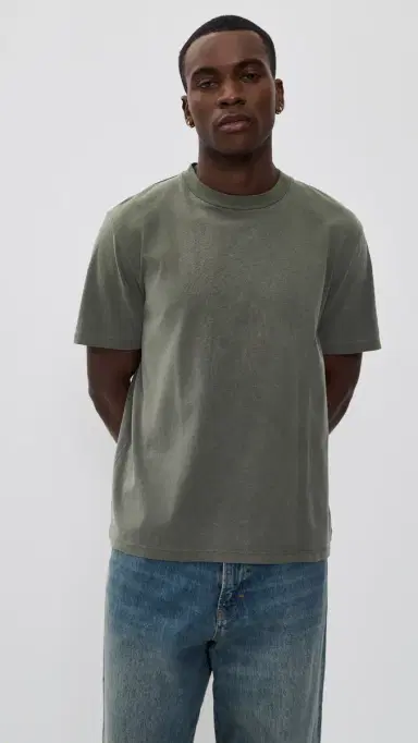 Our Legacy Cotton Box Tee Worn Olive Legacy Jersey 46 | Thumbnail 2 Our Legacy Cotton Box Tee Worn Olive Legacy Jersey 46 | Thumbnail 2