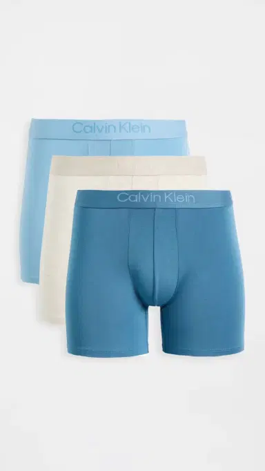 Calvin Klein Underwear Ultra Soft Modal 3-Pack Boxer Briefs Oatmeal Heather/Gulf Blue/Libe | Thumbnail 2