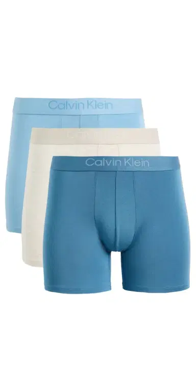 Calvin Klein Underwear Ultra Soft Modal 3-Pack Boxer Briefs Oatmeal Heather/Gulf Blue/Libe | Thumbnail 1