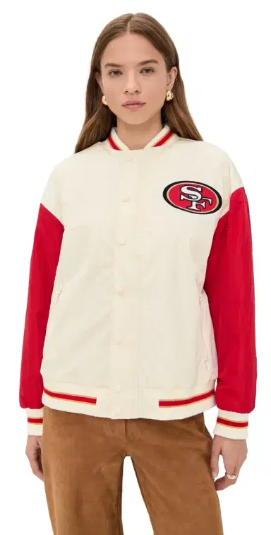 Terez 49ers Colorblock Bomber Jacket 49ers Sugar Swizzle/Red S | Thumbnail 1