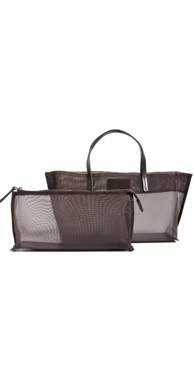 Staud Christos Mini Mesh Tote Espresso One Size | Thumbnail 1