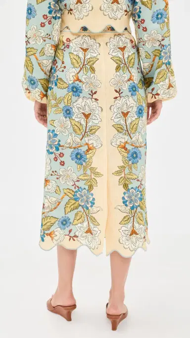 FARM Rio Garden Scarf Midi Skirt Garden Scarf Blue | Thumbnail 3