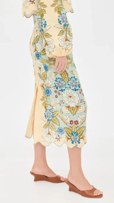 FARM Rio Garden Scarf Midi Skirt Garden Scarf Blue | Thumbnail 4