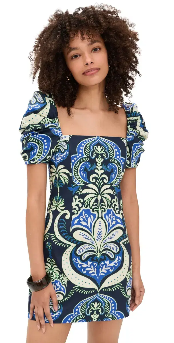 Cara Cara Kelly Dress Palm Pavillion Cobalt
