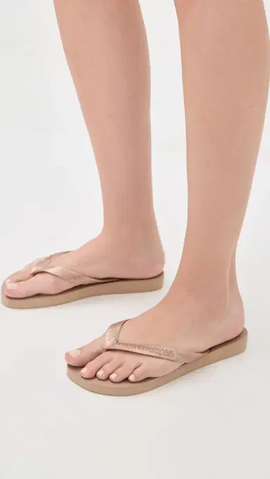 Havaianas Top Tiras Sandals Rose Gold 6 | Thumbnail 3