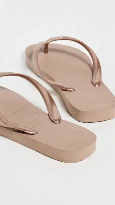 Havaianas Top Tiras Sandals Rose Gold 6 | Thumbnail 4