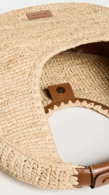 Staud Large Raffia Moon Tote Bag Natural/Tan | Thumbnail 5