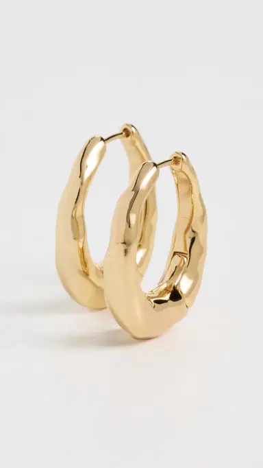 Madewell Hammered Puffy Huggie Hoop Earrings | Thumbnail 4